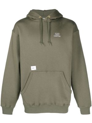 WTAPS cotton drawstring hoodie - Green