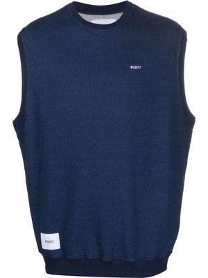 WTAPS Ditch logo-embroidered sweater vest - Blue