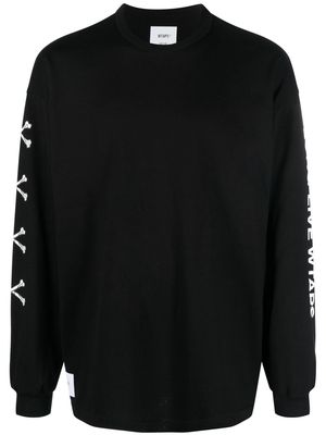 WTAPS graphic sleeve print cotton T-shirt - Black