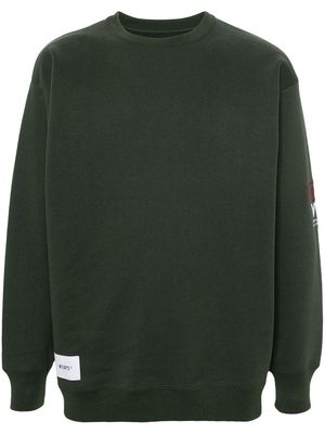 WTAPS logo-embroidered cotton sweatshirt - Green