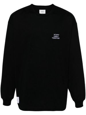 WTAPS logo-embroidered long-sleeve T-shirt - Black