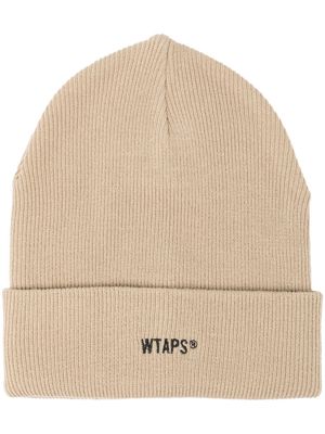 WTAPS logo-embroidered rib-knit beanie - Brown