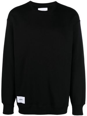 WTAPS logo-patch cotton sweatshirt - Black