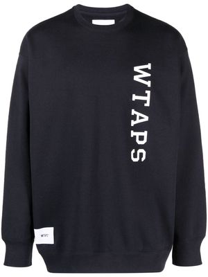 WTAPS logo-print cotton sweatshirt - Blue