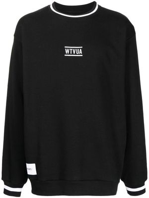 WTAPS logo-print crew neck sweatshirt - Black