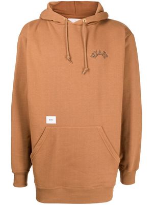 WTAPS logo-print pullover hoodie - Brown