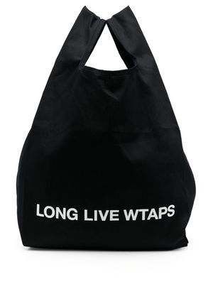 WTAPS slogan top-handle tote - Black