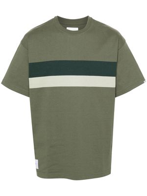 WTAPS stripe-detail cotton T-shirt - Green