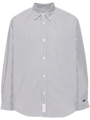 WTAPS striped long-sleeved shirt - Black