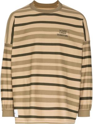 WTAPS striped oversized sweatshirt - Neutrals