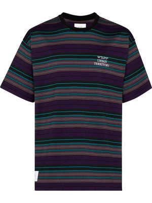 WTAPS striped short-sleeve T-shirt - Purple