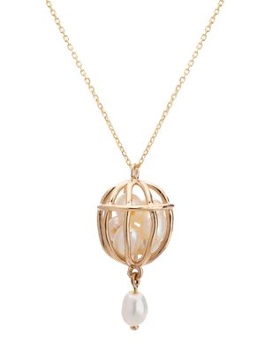 WWAKE 14kt recycled yellow gold Universe pearl necklace