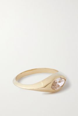Wwake - Solo Signet Xvi 14-karat Gold Diamond Ring - 7