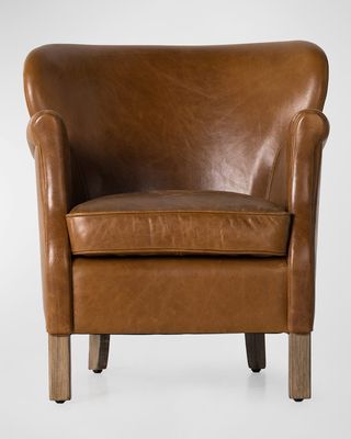 Wycliffe Leather Wing Chair