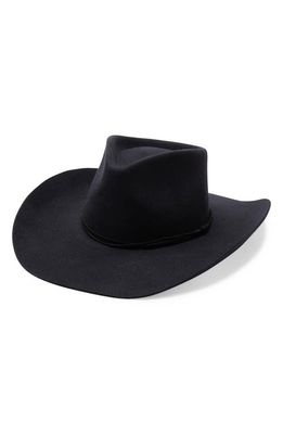 Wyeth Vega Stiff Brim Felted Wool Cowboy Hat in Black