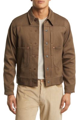 WYTHE Bedford Cotton Corduroy Snap-Up Jacket in Faded Olive