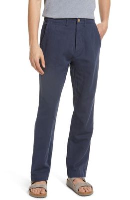 WYTHE Men's Cotton & Linen Chino Pants in Deep Navy