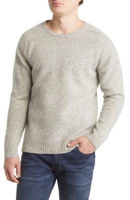 WYTHE Saddle Shetland Wool Sweater in Warm Grey