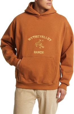 WYTHE Valley Chain Stitch Heavyweight Hoodie in Duck Brown