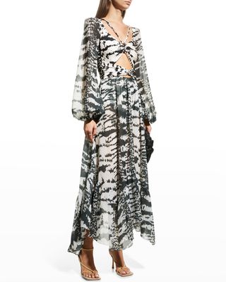 x Alessandra Ambrosio Chiffon Cutout Maxi Dress