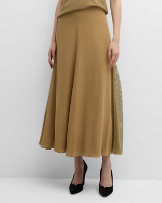 x Atelier Jolie Mesh Godet A-Line Maxi Skirt