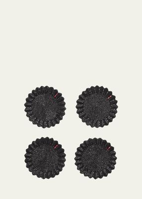 x Baccarat Etoile Black Coasters, Set of 4