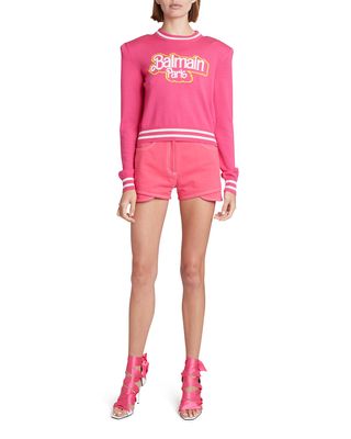 x Barbie Cropped Logo Sweater