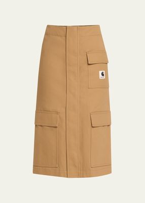 x Carhartt Cargo Pocket Pencil Midi Skirt