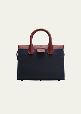 X Edith Barbour Canvas & Leather Handbag