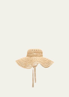 x High Summer Logo Raffia Sun Hat
