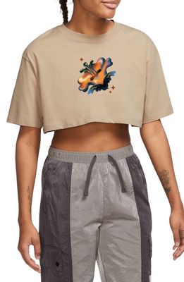 x Jordan Moss Artist Series Cotton Cropped Graphic T-Shirt in Desert