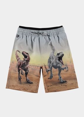 x Jurassic World Boy's Neal Dinosaur-Print Shorts, Size 7-16