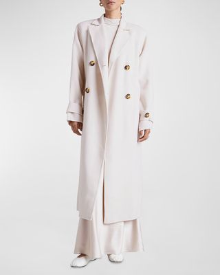 x Kate Young Long Cashmere and Wool Coat