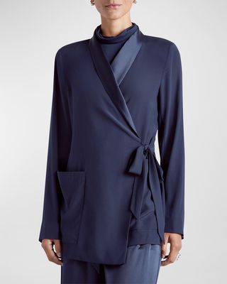 x Kate Young Silk Wrap Blazer