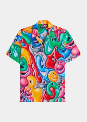 x Kenny Scharf Graphic Linen Camp Shirt