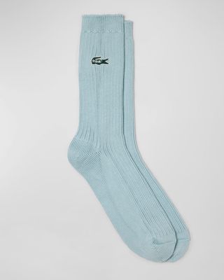 x le FLEUR Men's Knit Logo Socks