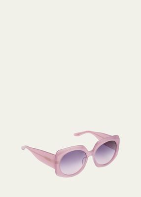 x Sarah Hoover Delia Purple Acetate Square Sunglasses
