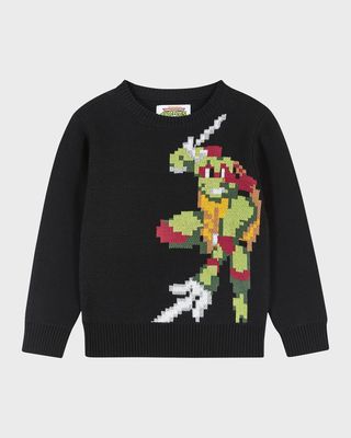 x Teenage Mutant Ninja Turtles Jacquard Sweater, Size 2-7