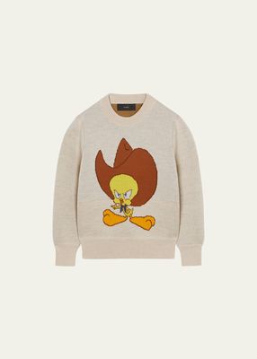x Warner Bros Cowboy Tweety Bird Sweatshirt, Size 4-10