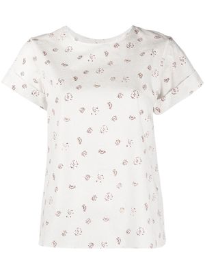 Xacus abstract-print cotton T-Shirt - White