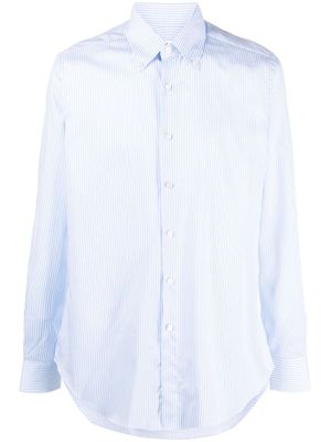 Xacus button down-collar organic cotton shirt - Blue