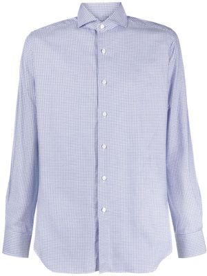 Xacus check-pattern cotton shirt - White