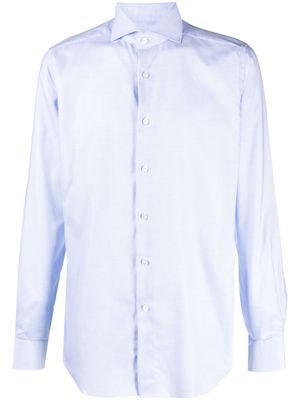 Xacus cutaway-collar organic cotton shirt - Blue