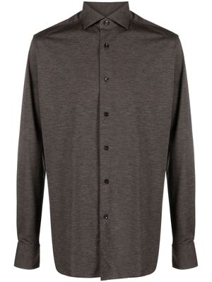 Xacus long-sleeve buttoned shirt - Brown