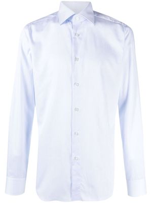 Xacus pinstriped cotton shirt - Blue