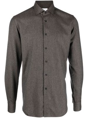 Xacus slim-cut button-down shirt - Brown