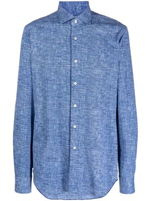 Xacus slub-texture long-sleeve shirt - Blue