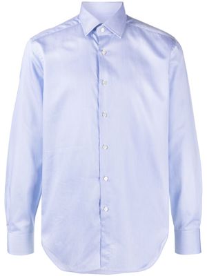 Xacus stripe-print button-up shirt - Blue