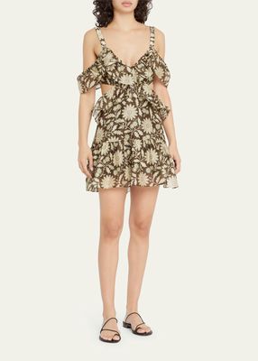 Xanita Floral Frill Mini Dress