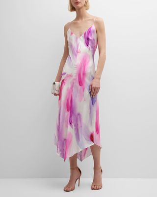 Ximena Watercolor Midi Slip Dress
